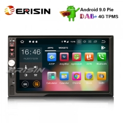 Erisin ES4841U 7" Double 2 Din Android 9.0 Car Stereo GPS WiFi DAB+DVR DTV Bluetooth OBDII Sat Nav