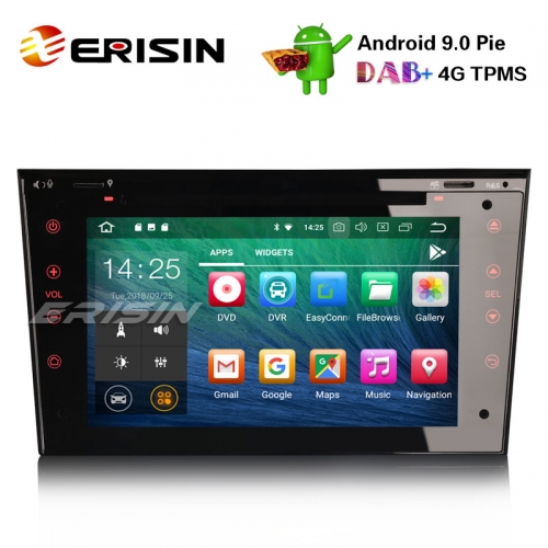Erisin ES4873P 7" Android 9.0 Car Stereo DAB+ GPS for Opel Vauxhall Corsa Vectra Zafira Astra Signum