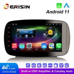 Erisin ES8699S 9" Android 11.0 Car Media Player CarPlay & Auto 4G WiFi DSP Stereo GPS For Mercedes-Benz SMART 2016 2017 2018