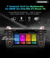 Erisin ES3046B 7" DSP DAB+ Android 10.0 Car DVD Wifi 4G GPS for BMW 3er E46 M3 Rover 75 MG ZT