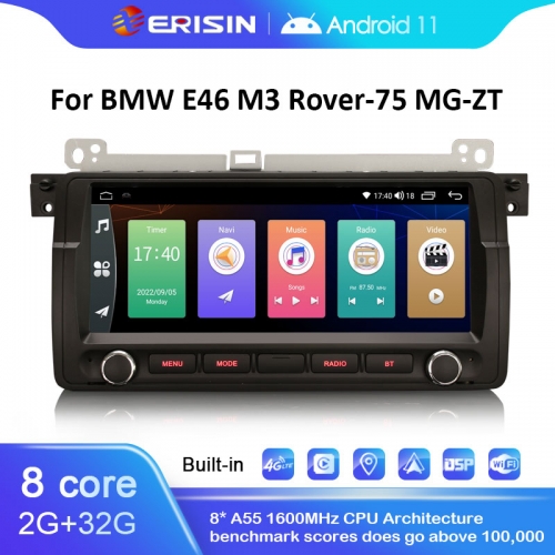 ES4146B 8.8" Octa-Core Android 11.0 Auto Multimedia System For BMW E46 MG ZT CarPlay & Auto GPS TPMS RDS 4G LTE SIM Slot