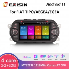Erisin ES3076E 7" Android 11.0 Car Stereo GPS Navigation DAB Carplay OBD TPMS DAB Radio for Fiat EGEA 2015-2017