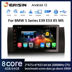 Erisin ES8893B 9" Android 12.0 Car Stereo BMW 5er E39 X5 E53 M5 GPS Navi Wireless Carplay Auto Radio IPS Screen