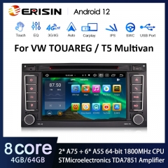 Erisin ES8556T 7" Android 12 Car Multimedia DVD For VW TOUAREG T5 Multivan DSP CarPlay & Auto 4G LTE Slot IPS BT5.0 TDA7851 GPS