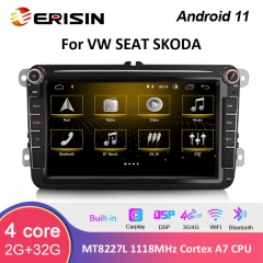 Erisin ES3185V 8" Android 11.0 Car Stereo For VW Caddy Scirocco Golf EOS SEAT Altea Leon Skoda Octavia DSP GPS Navigation Carplay Auto Radio